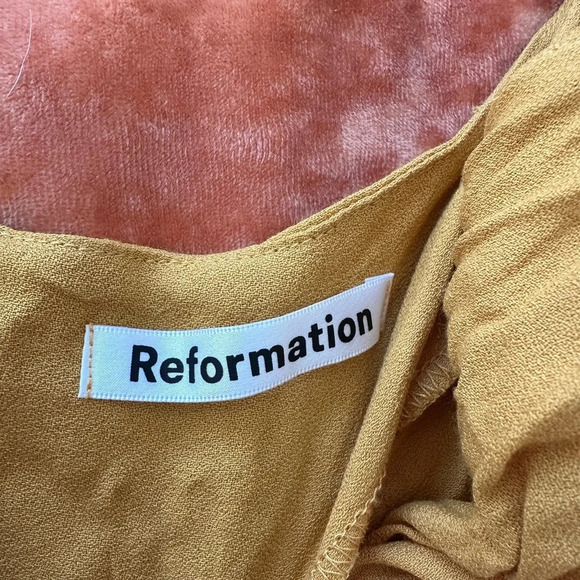 Reformation Harlow maxi slip dress in ochre - Picture 10 of 11